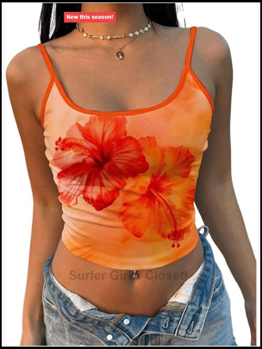 Floerns Floral Spaghetti Strap Crop Cami Top Summer Fitted Party Going Out